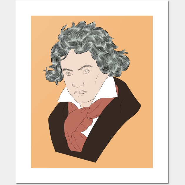 Ludwig Van Beethoven - portrait Wall Art by LiLian-Kaff